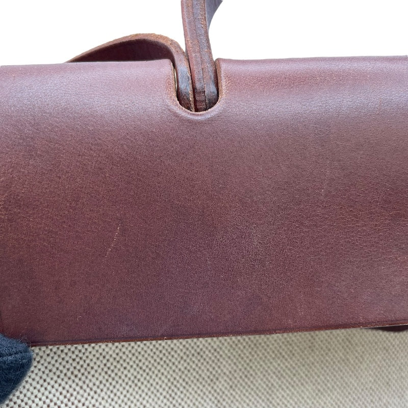 エルメス HERMES エールバッグPM □G刻 ブラウン GD金具 トワル ユニセックス ショルダーバッグ