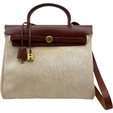 エルメス HERMES エールバッグPM □G刻 ブラウン GD金具 トワル ユニセックス ショルダーバッグ