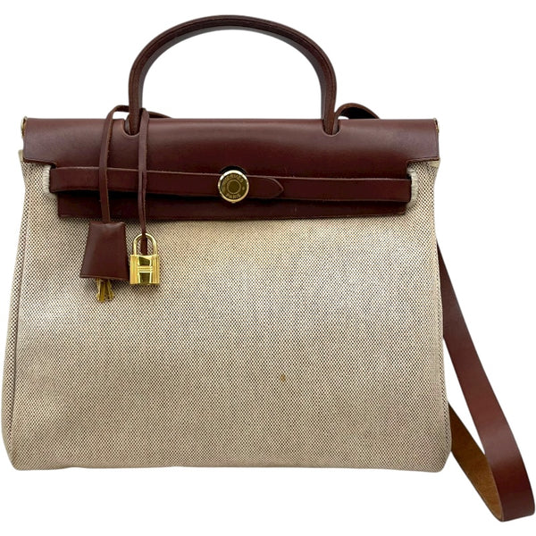 エルメス HERMES エールバッグPM □G刻 ブラウン GD金具 トワル ユニセックス ショルダーバッグ 2300044597886_1_600x600_crop_c