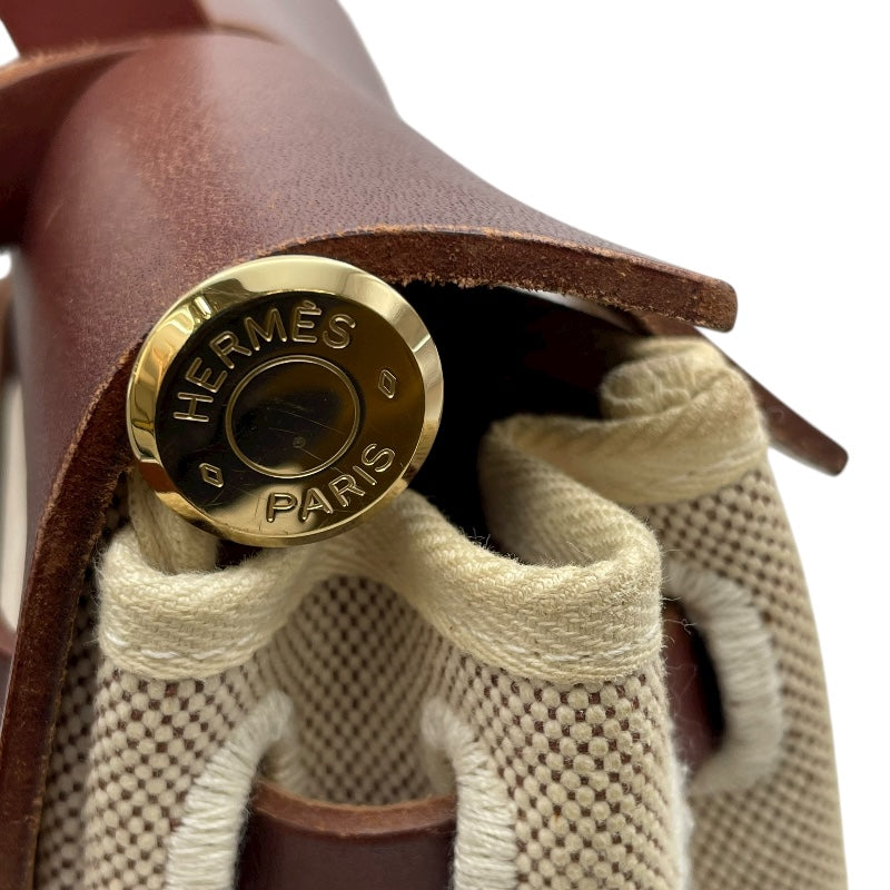 エルメス HERMES エールバッグPM □G刻 ブラウン GD金具 トワル ユニセックス ショルダーバッグ