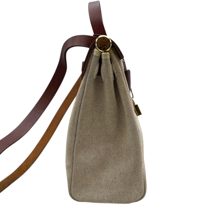 エルメス HERMES エールバッグPM □G刻 ブラウン GD金具 トワル ユニセックス ショルダーバッグ