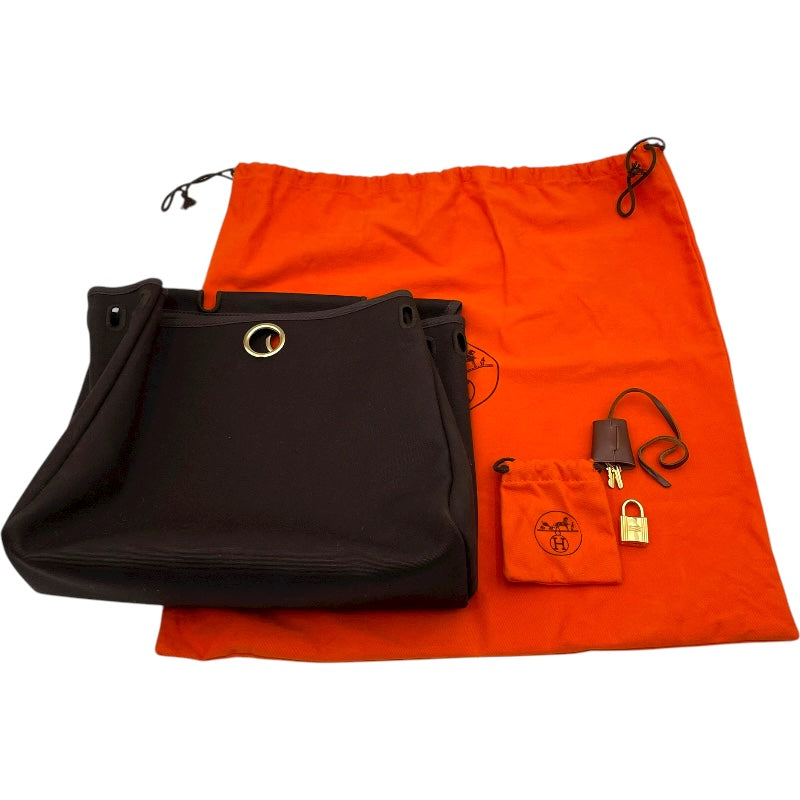 エルメス HERMES エールバッグPM □G刻 ブラウン GD金具 トワル ユニセックス ショルダーバッグ