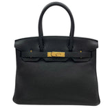 エルメス HERMES バーキン30 □R刻 ブラック GD金具 トゴ レディース ハンドバッグ
