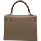 エルメス HERMES ケリー25 外縫い K刻印 エトゥープ GD金具 エプソン レディース ショルダーバッグ