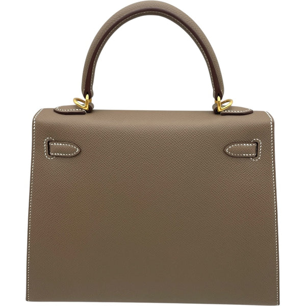 エルメス HERMES ケリー25 外縫い K刻印 エトゥープ GD金具 エプソン レディース ショルダーバッグ