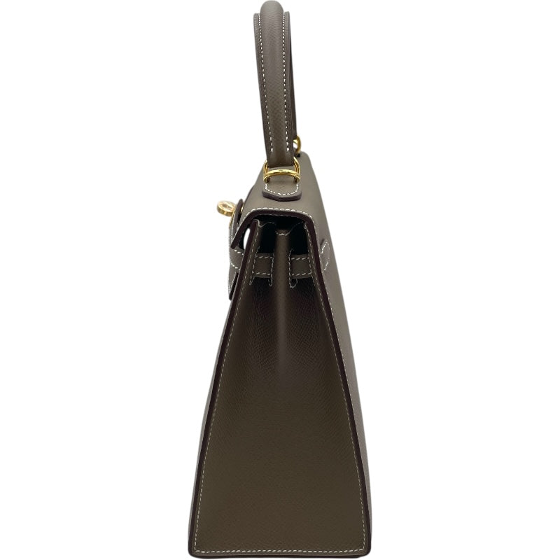 エルメス HERMES ケリー25 外縫い K刻印 エトゥープ GD金具 エプソン レディース ショルダーバッグ