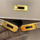 エルメス HERMES ケリー25 外縫い K刻印 エトゥープ GD金具 エプソン レディース ショルダーバッグ