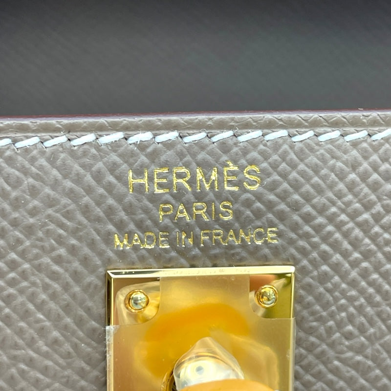 エルメス HERMES ケリー25 外縫い K刻印 エトゥープ GD金具 エプソン レディース ショルダーバッグ