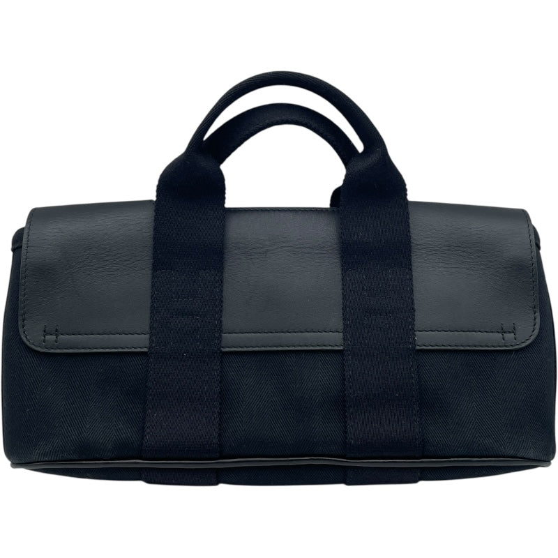 エルメス HERMES ヴァルパライソロングPM ブラック SV金具 トワル レディース ハンドバッグ