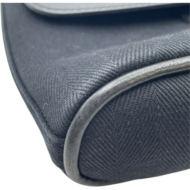 エルメス HERMES ヴァルパライソロングPM ブラック SV金具 トワル レディース ハンドバッグ