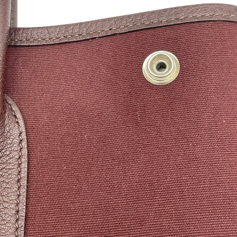 エルメス HERMES ガーデンファイルPM　▢I刻 ブラウン トワル レディース ハンドバッグ