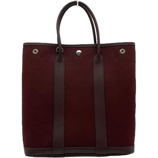 エルメス HERMES ガーデンファイルPM　▢I刻 ブラウン トワル レディース ハンドバッグ