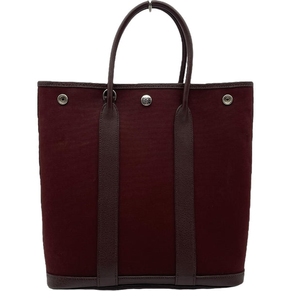 エルメス HERMES ガーデンファイルPM　▢I刻 ブラウン トワル レディース ハンドバッグ