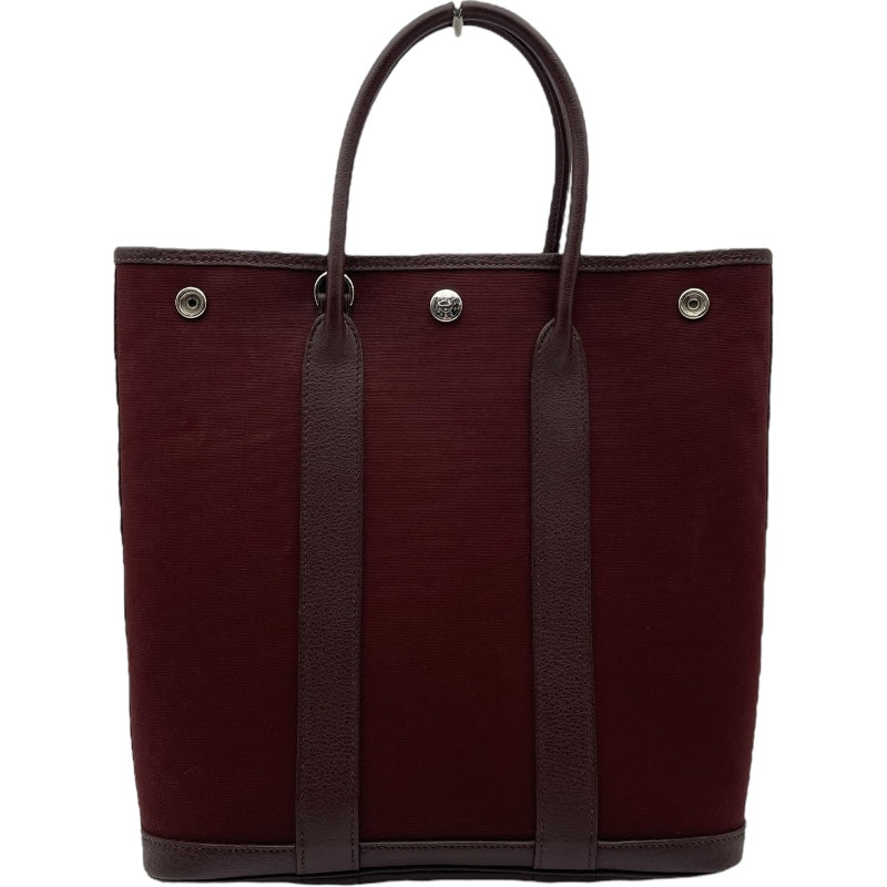 エルメス HERMES ガーデンファイルPM　▢I刻 ブラウン トワル レディース ハンドバッグ