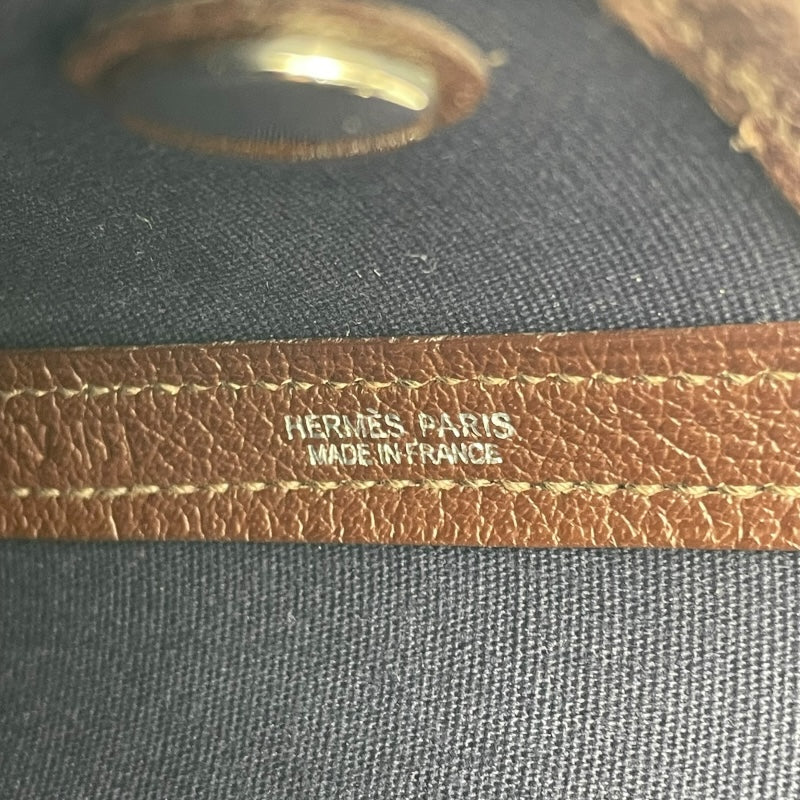 エルメス HERMES ガーデンファイルPM　▢I刻 ブラウン トワル レディース ハンドバッグ