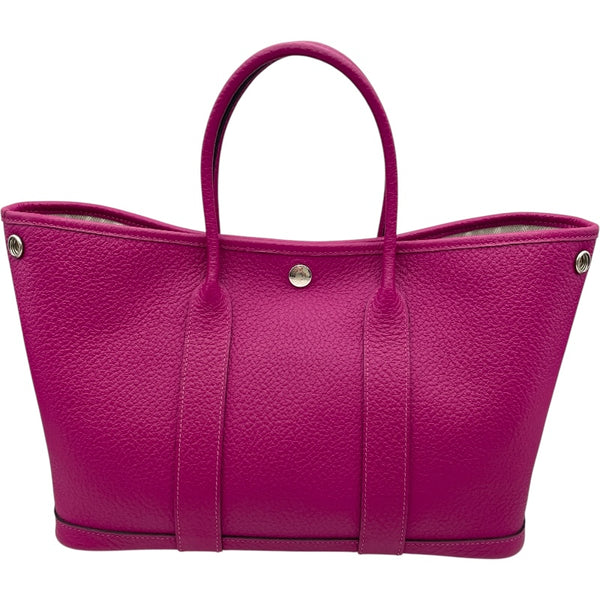 エルメス HERMES ガーデンパーティTPM A刻印 ローズパープル SV金具 カントリー レディース ハンドバッグ