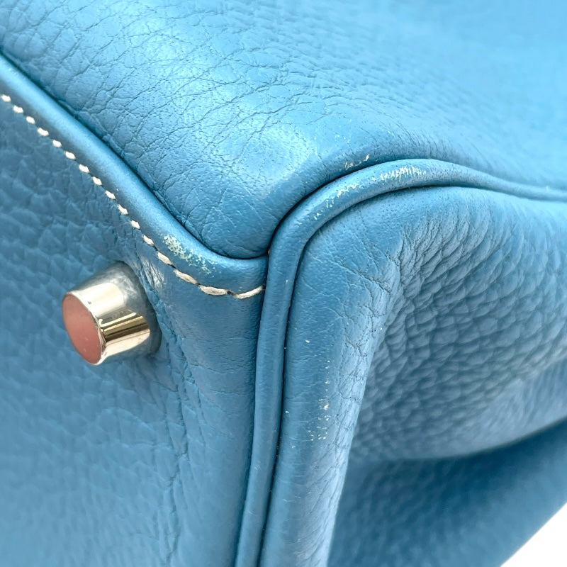 エルメス HERMES ケリー28 内縫い □J刻印 ブルージーン トリヨン レディース ショルダーバッグ