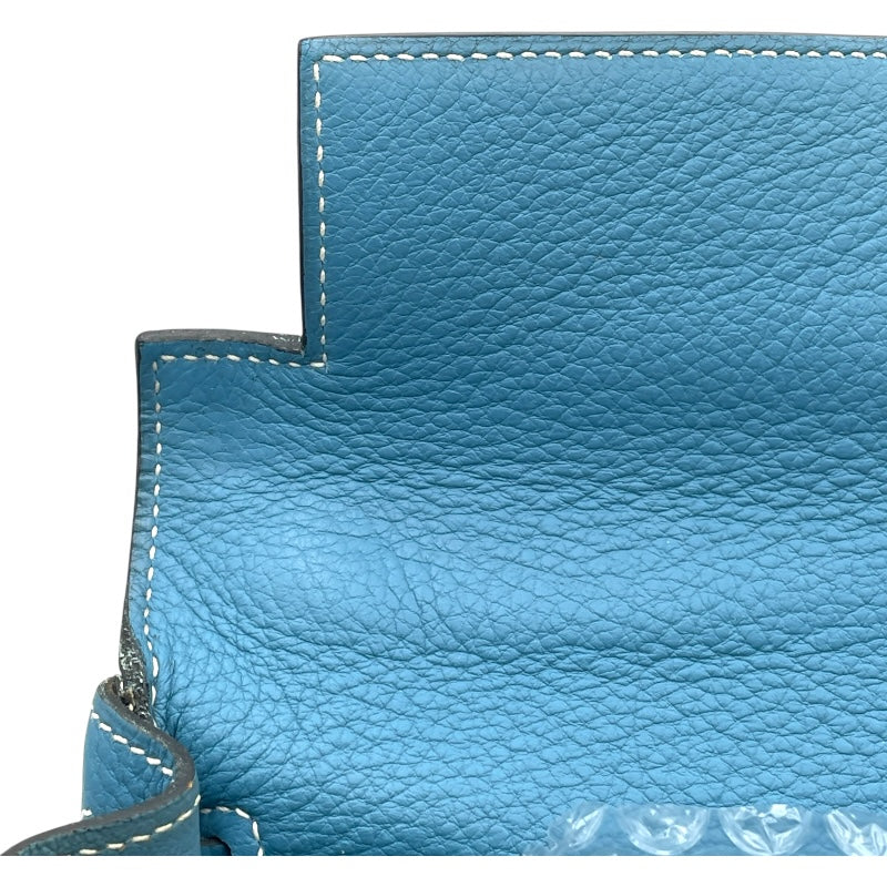 エルメス HERMES ケリー28 内縫い □J刻印 ブルージーン トリヨン レディース ショルダーバッグ