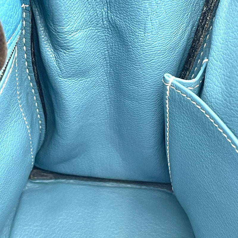 エルメス HERMES ケリー28 内縫い □J刻印 ブルージーン トリヨン レディース ショルダーバッグ