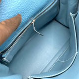 エルメス HERMES ケリー28 内縫い □J刻印 ブルージーン トリヨン レディース ショルダーバッグ