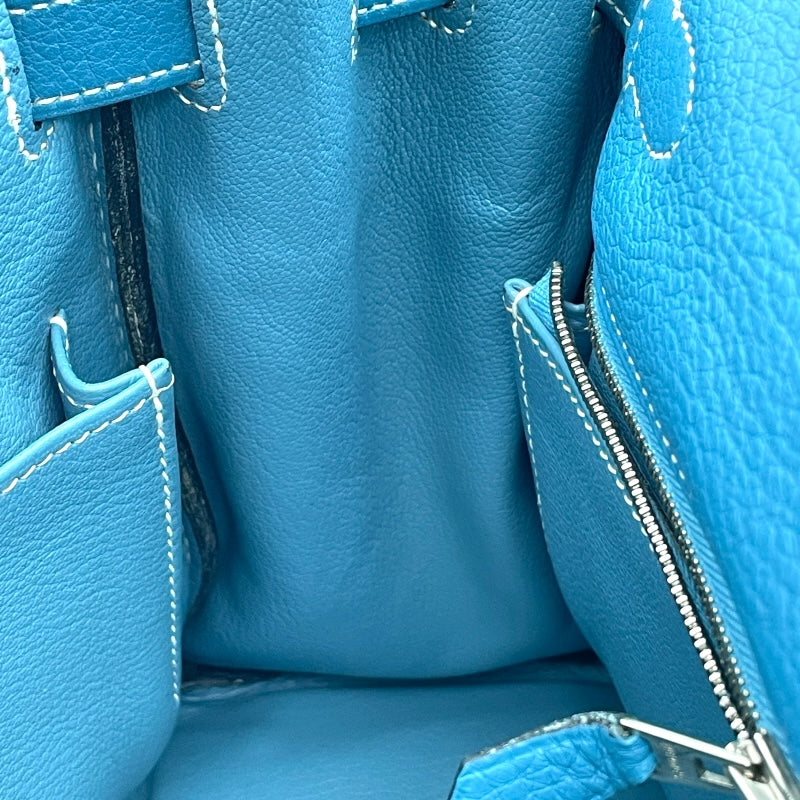 エルメス HERMES ケリー28 内縫い □J刻印 ブルージーン トリヨン レディース ショルダーバッグ