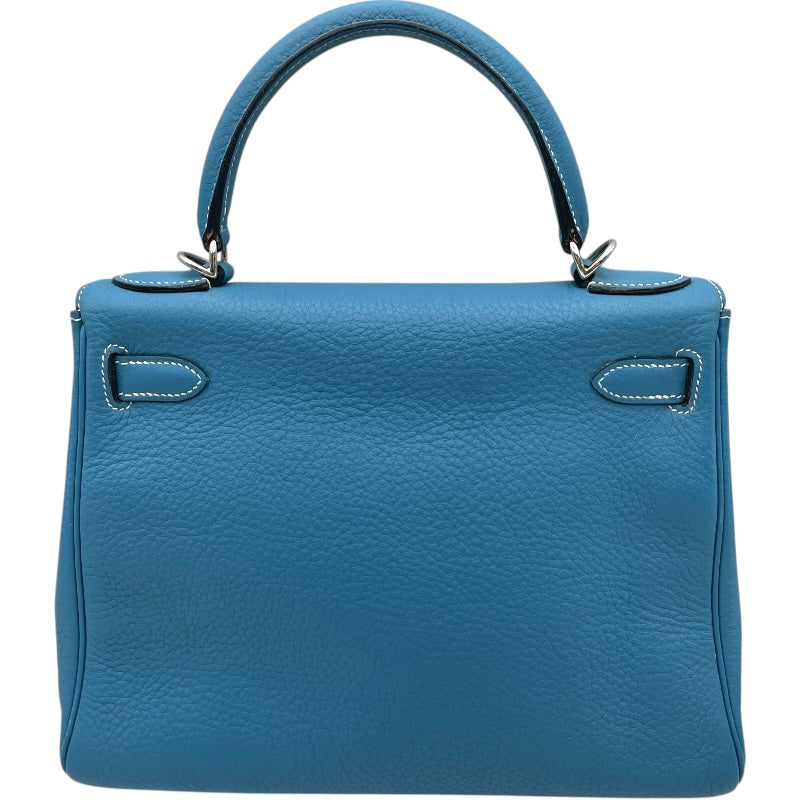 エルメス HERMES ケリー28 内縫い □J刻印 ブルージーン トリヨン レディース ショルダーバッグ