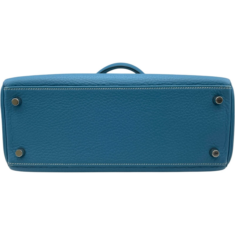 エルメス HERMES ケリー28 内縫い □J刻印 ブルージーン トリヨン レディース ショルダーバッグ