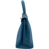 エルメス HERMES ケリー28 内縫い □J刻印 ブルージーン トリヨン レディース ショルダーバッグ