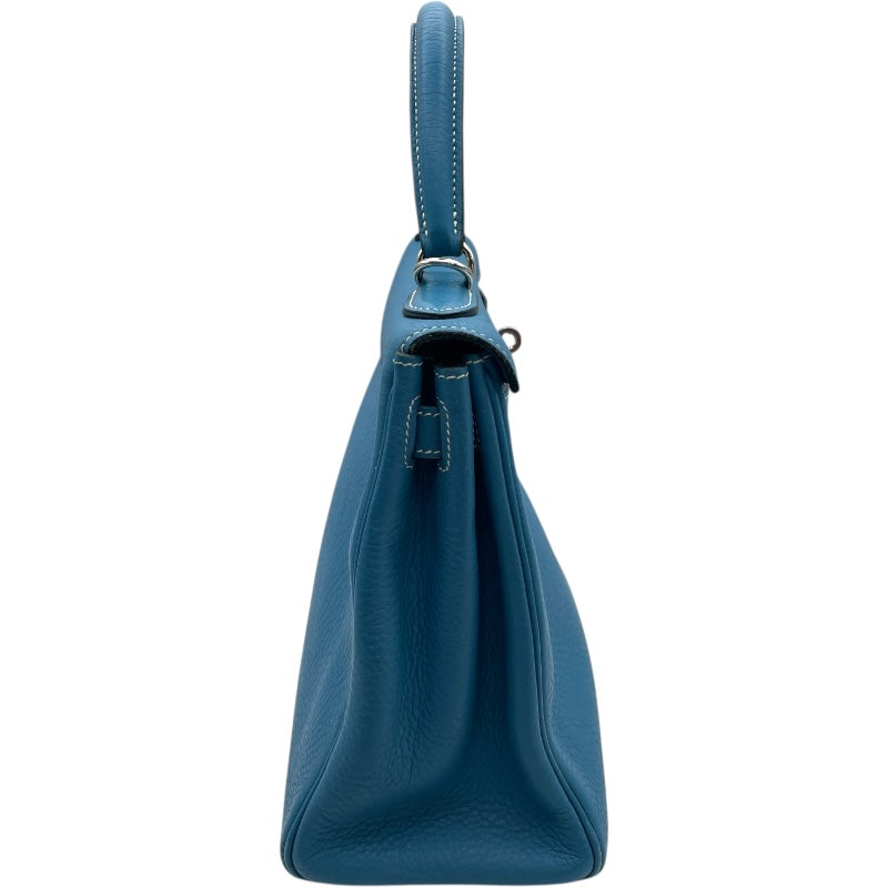 エルメス HERMES ケリー28 内縫い □J刻印 ブルージーン トリヨン レディース ショルダーバッグ