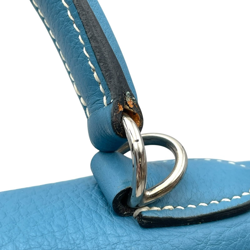 エルメス HERMES ケリー28 内縫い □J刻印 ブルージーン トリヨン レディース ショルダーバッグ