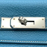 エルメス HERMES ケリー28 内縫い □J刻印 ブルージーン トリヨン レディース ショルダーバッグ