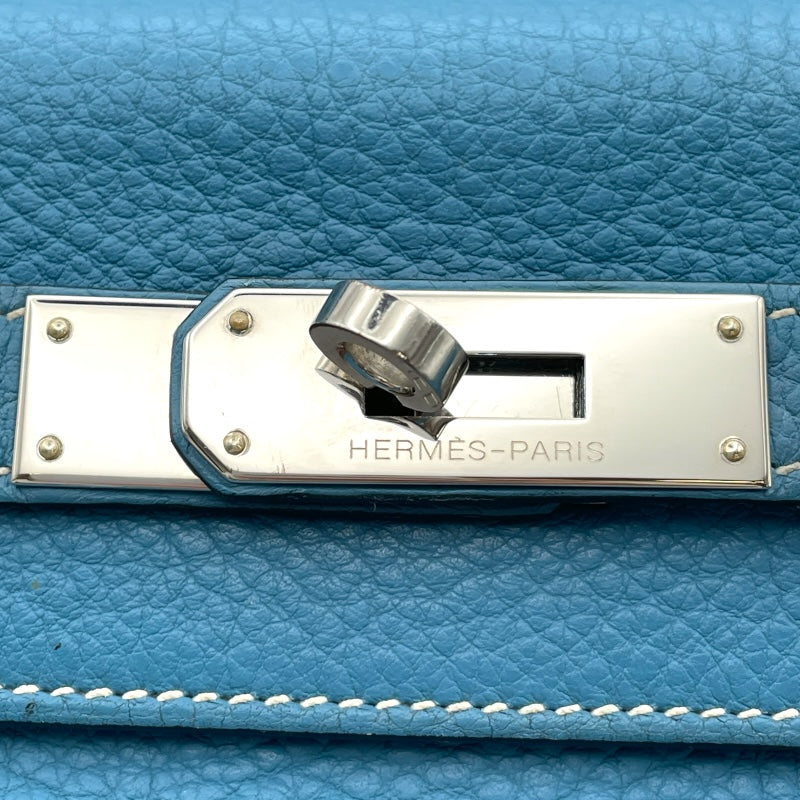 エルメス HERMES ケリー28 内縫い □J刻印 ブルージーン トリヨン レディース ショルダーバッグ