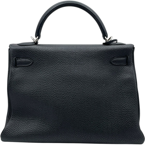 エルメス HERMES ケリー32 内縫い □H刻 ブラック SV金具 トゴ レディース ショルダーバッグ