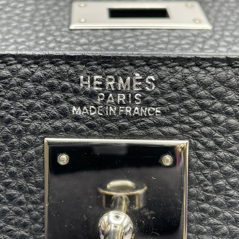 エルメス HERMES ケリー32 内縫い □H刻 ブラック SV金具 トゴ レディース ショルダーバッグ
