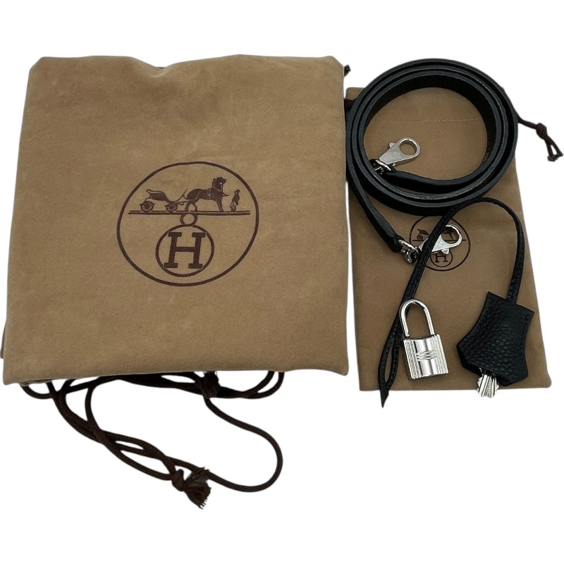 エルメス HERMES ケリー32 内縫い □H刻 ブラック SV金具 トゴ レディース ショルダーバッグ