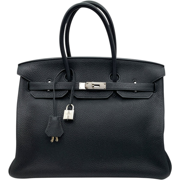 エルメス HERMES バーキン35 □O刻印 （2011年製） ブラック　シルバー金具 トゴ レディース ハンドバッグ