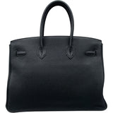 エルメス HERMES バーキン35 □O刻印 （2011年製） ブラック　シルバー金具 トゴ レディース ハンドバッグ
