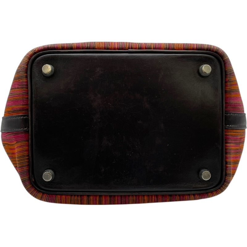 エルメス HERMES ピコタンPM 刻印不鮮明 ブラウン/ピンク/オレンジ 　シルバー金具 ヴィブラート レディース ハンドバッグ