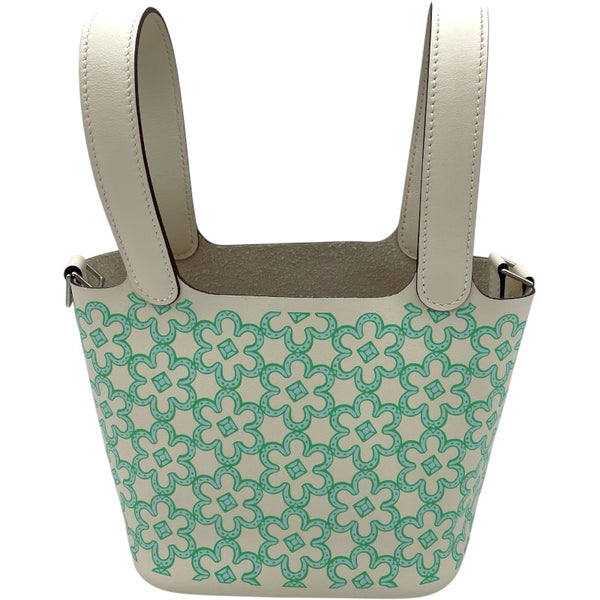 エルメス HERMES ピコタンロックマイクロ U刻印 ラッキーデイジー/ナタ/ヴェールホワイト SV金具 スイフト レディース ハンドバッグ