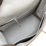 エルメス HERMES ケリー28 内縫い キャンディ □O刻印 ライム/パールグレー SV金具 エプソン レディース ショルダーバッグ