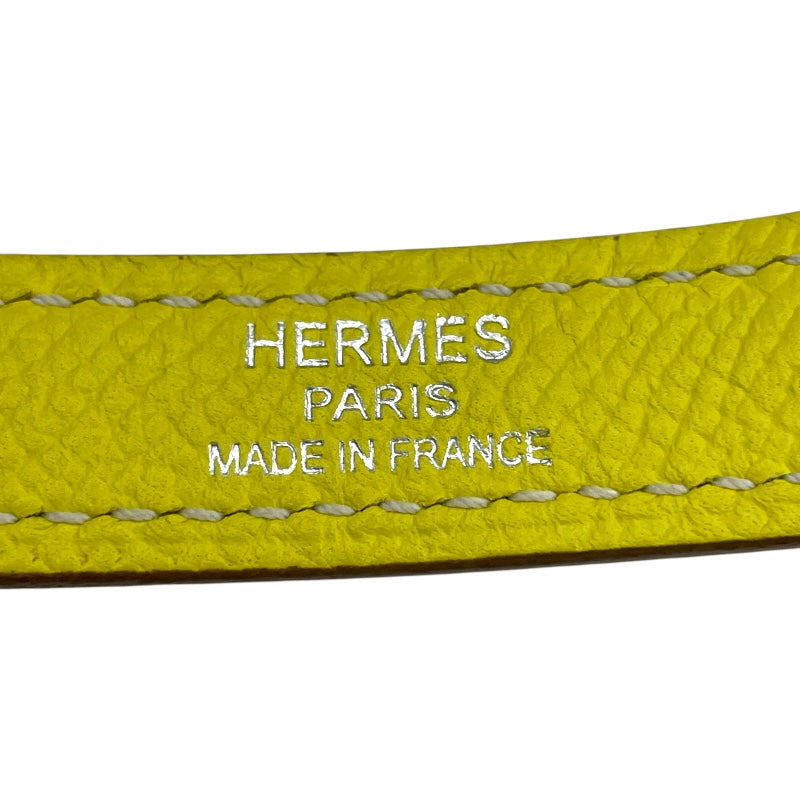エルメス HERMES ケリー28 内縫い キャンディ □O刻印 ライム/パールグレー SV金具 エプソン レディース ショルダーバッグ