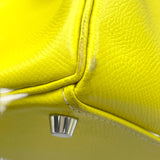 エルメス HERMES ケリー28 内縫い キャンディ □O刻印 ライム/パールグレー SV金具 エプソン レディース ショルダーバッグ