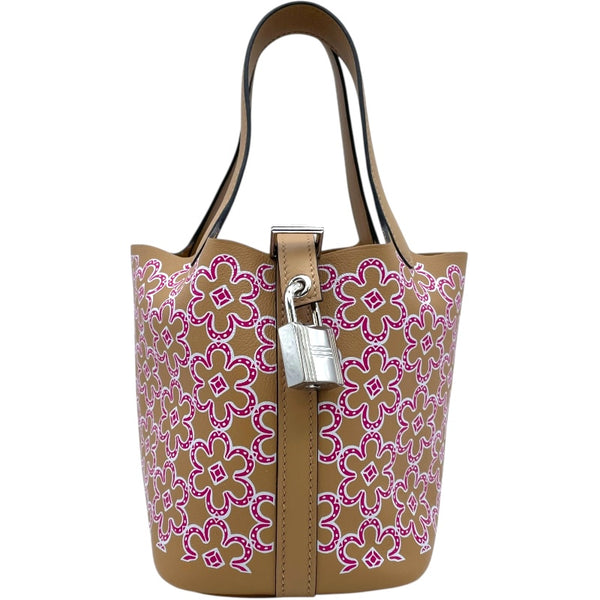 エルメス HERMES ピコタンロックマイクロ U刻 チャイ/ピンク/ホワイト SV金具 ラッキーデイジー/スイフト レディース ハンドバッグ