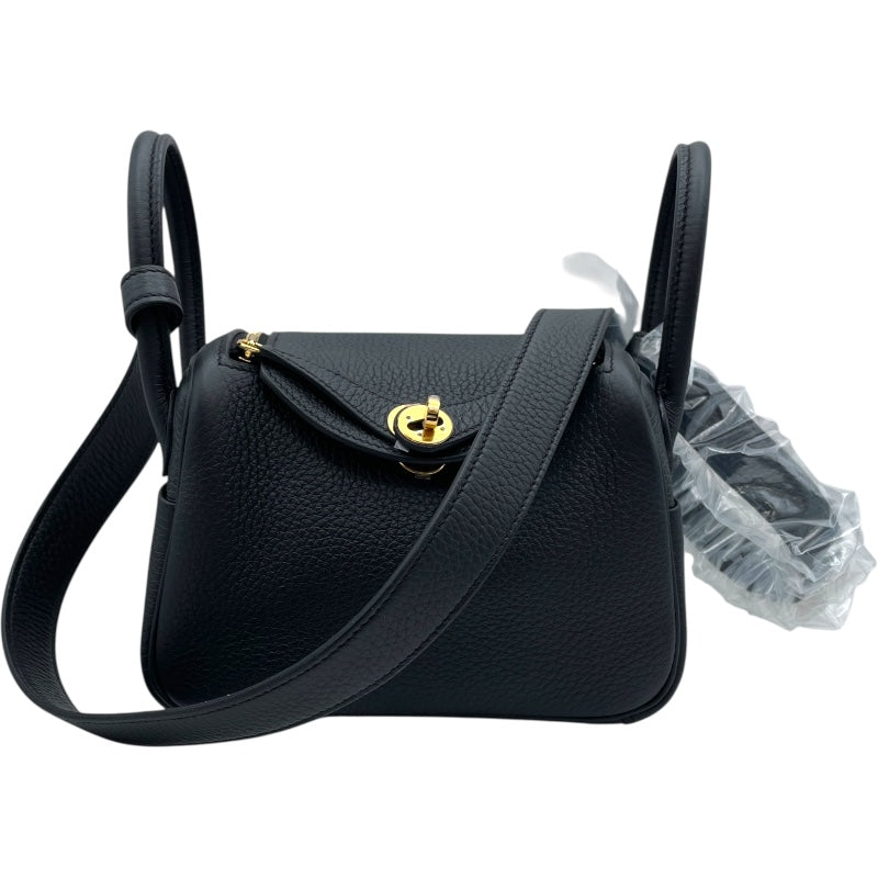 エルメス HERMES リンディ ミニ K刻 ブラック GD金具 トリヨン レディース ショルダーバッグ