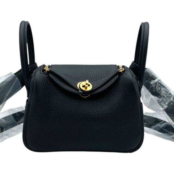 エルメス HERMES リンディ ミニ K刻 ブラック GD金具 トリヨン レディース ショルダーバッグ