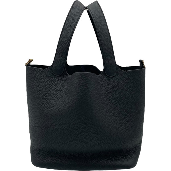 エルメス HERMES ピコタンロックMM K刻 ブラック GD金具 トリヨン レディース ハンドバッグ