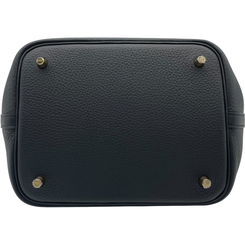 エルメス HERMES ピコタンロックMM K刻 ブラック GD金具 トリヨン レディース ハンドバッグ