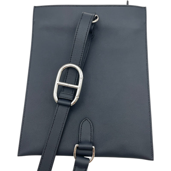 エルメス HERMES ポッシャンプリュス U刻印 ブルーインディゴ SV金具 スイフト メンズ ショルダーバッグ