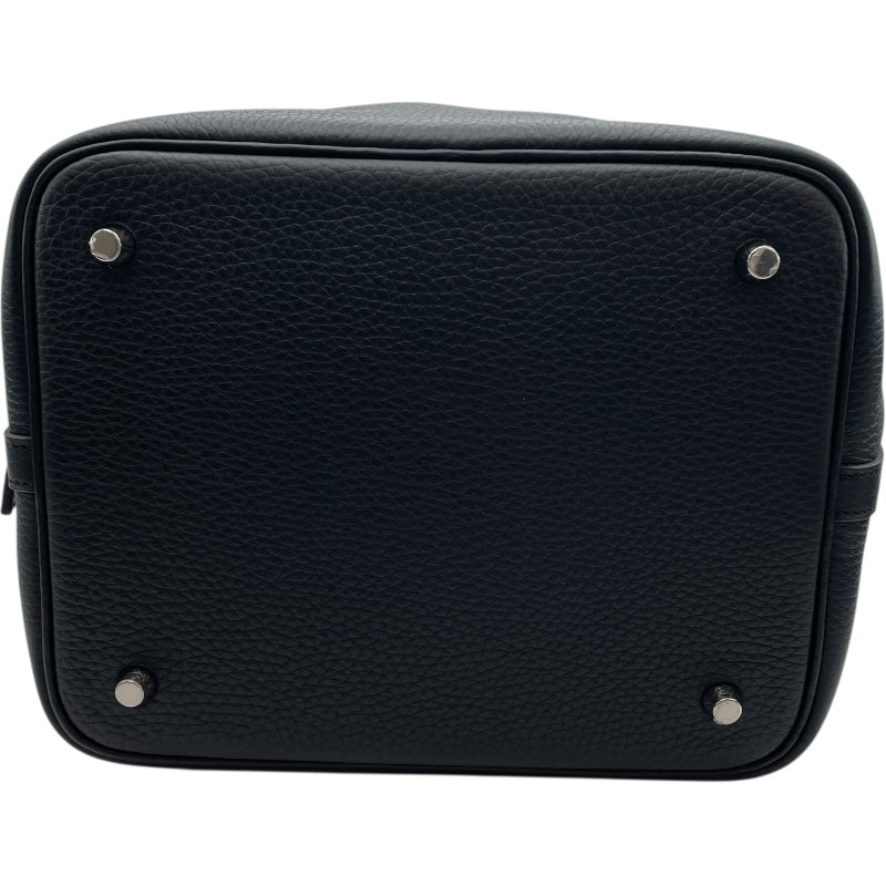 エルメス HERMES ピコタンロックMM W刻 ブラック SV金具 トリヨン レディース ハンドバッグ