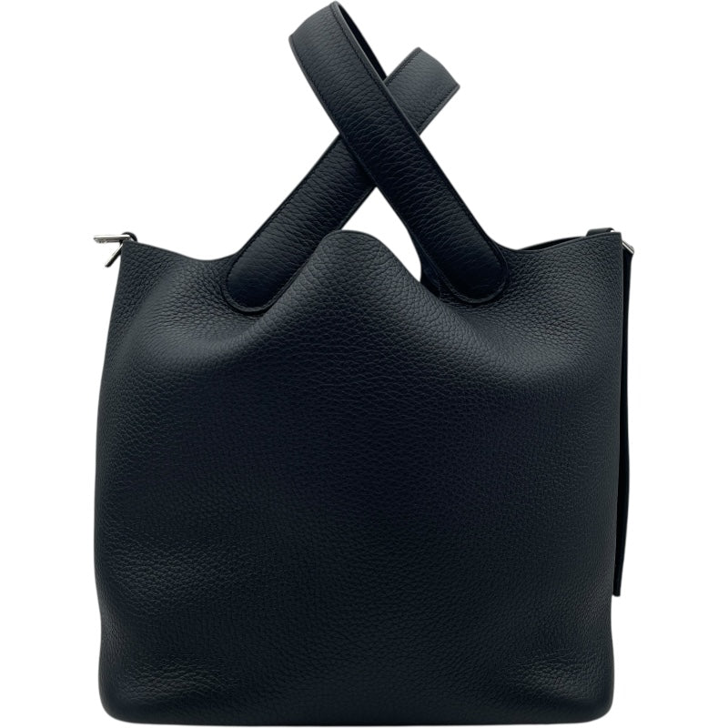 エルメス HERMES ピコタンロックMM W刻 ブラック SV金具 トリヨン レディース ハンドバッグ